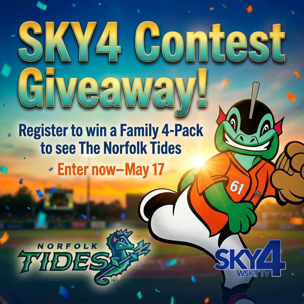 Norfolk Tides May 2026 contest graphic - family 4-pack giveaway